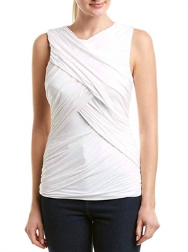 diana drape front top in white