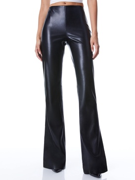 TEENY VEGAN LEATHER SIDE SLIT PANT