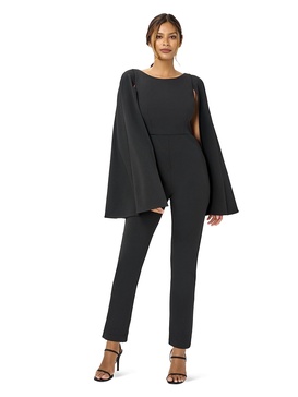 Adrianna Papell womens Knit Crepe Cape Jumpsuit