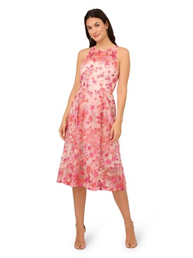 Adrianna Papell Women's Embroidered Fit and Flare