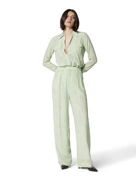 Equipment womens Clement Trouser in Nature White and Jadesheen