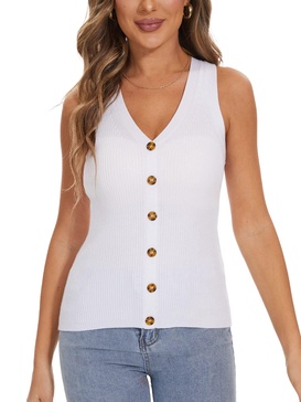 Beautiful Nomad Women's Sweater Vest Sleeveless Pullover Tank Rib Shirts Casual Solid Knitted Tops