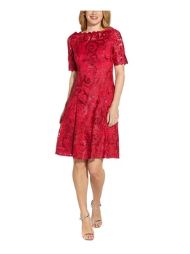 Adrianna Papell Women's Embroidered Lace Midi Dress