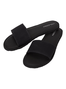 Volcom Women's Simple Synthetic Leather Strap Slide Sandal