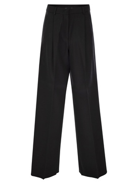 Sportmax Zirlo Wide Leg Trousers In Cotton And Viscose