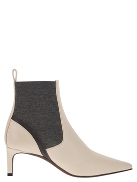 BRUNELLO CUCINELLI Refined and Luxurious Leather Heeled Ankle Boots for Women