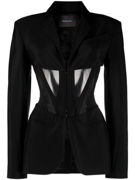 Mugler Viscose Blend Single Breasted Jacket