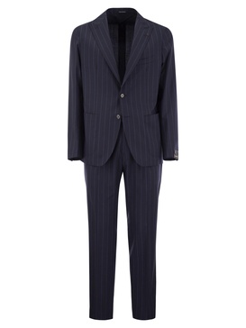 Tagliatore Pinstripe Suit In Wool And Silk