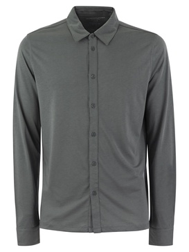 Majestic Long Sleeved Shirt In Lyocell And Cotton