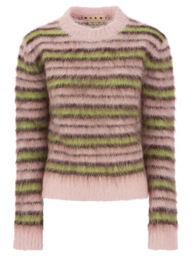 Marni Striped Mohair And Wool Pullover