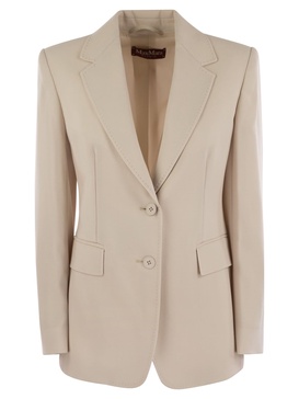 Max Mara Studio Magma Single Breasted Blazer In Wool Satin Crepe