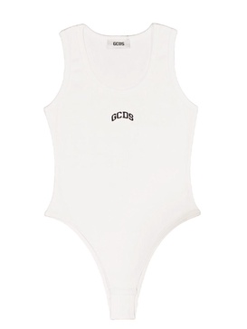 Gcds Sleeveless Bodysuit In Cotton With Gcds Logo Print On The Front.