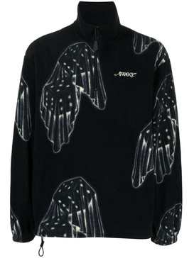 graphic-print fleece sweatshirt 