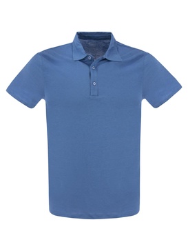 Majestic Short Sleeved Polo Shirt In Lyocell And Cotton