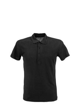 Majestic Linen Polo Shirt With Short Sleeves