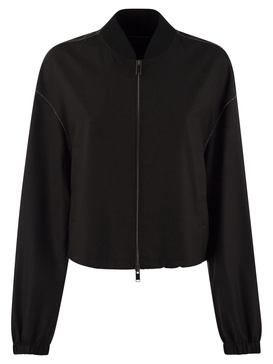 Fabiana Filippi Bomber Jacket With Knitted Collar