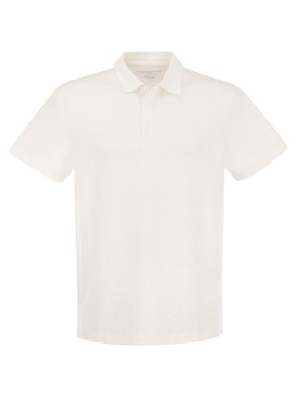 Majestic Linen Polo Shirt With Buttons