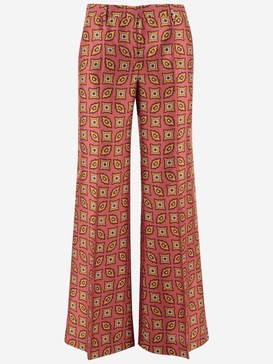 Alberto Biani Silk Trousers With Geometric Pattern