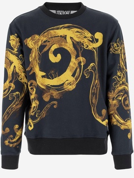 Versace Jeans Cotton Sweatshirt With Baroque Print