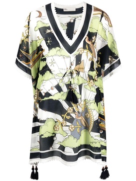 Tory Burch Cotton And Silk Blend Printed Tunic