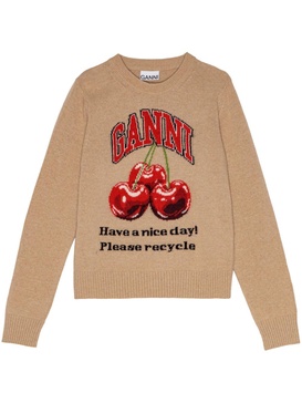 intarsia-knit cherries jumper