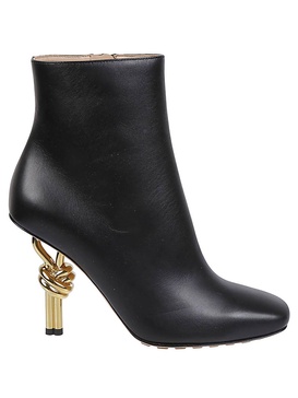 Bottega Veneta Knot Leather Ankle Boots