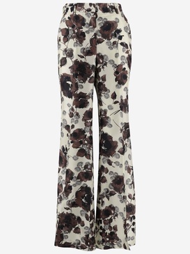 Alberto Biani Silk Pants With Floral Pattern