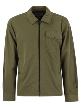 Woolrich Garment Dyed Shirt Jacket In Pure Cotton