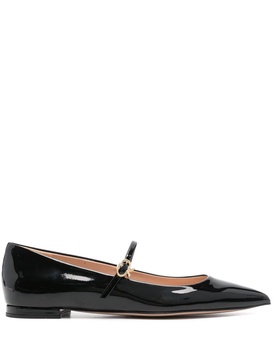 Gianvito Rossi Ribbon Jane Patent Leather Ballet Flats