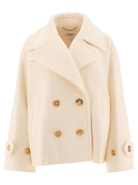 Oversize Short Coat Coats White