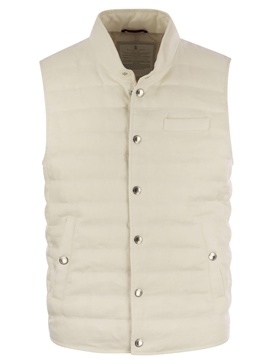 Brunello Cucinelli Linen Sleeveless Down Jacket