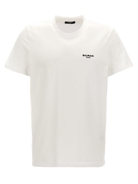 Balmain Flocked Logo T Shirt