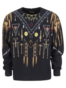 Etro Crew Neck Sweatshirt With Embroidery