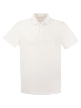 Majestic Short Sleeved Polo Shirt In Lyocell And Cotton