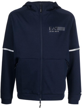 Ea7 Logo Cotton Blend Hoodie