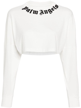 Palm Angels Logo Cotton Cropped T Shirt