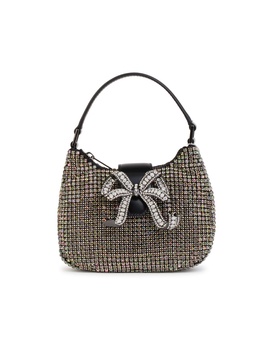 Self Portrait 'Rhinestone' Silver Polyester Handbag