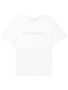 Stella Mc Cartney Crystal Embellished Logo T Shirt