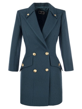 Elisabetta Franchi Robe Manteau In Textured Fabric