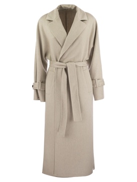 Brunello Cucinelli Cashmere Coat With Jewel Detail