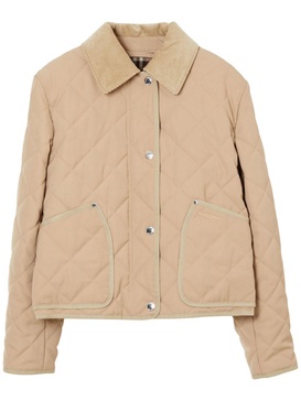 BURBERRY Beige Quilted Barn Jacket with Thermoregulation Technology for Women's SS24 Collection