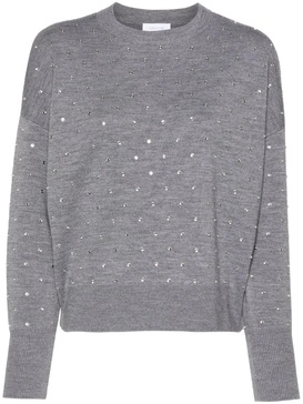 glass crystal-embellished jumper