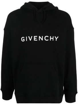 black logo print cotton hoodie