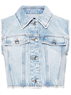 Sport Max Denim Cotton Cropped Vest