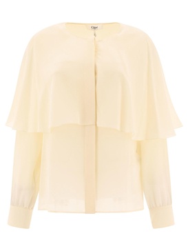 CHLOÉ Elegant Silk Georgette Blouse with Long Sleeves