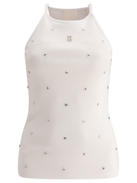 Givenchy Tank Top With 4 G And Crystals