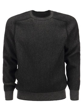 Sease Dinghy Ribbed Cashmere Reversible Crew Neck Sweater