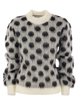 Marni Brushed Mohair Sweater With Polka Dots