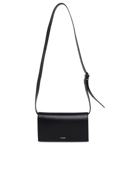 Jil Sander All Day Crossbody Bag In Black Leather Woman