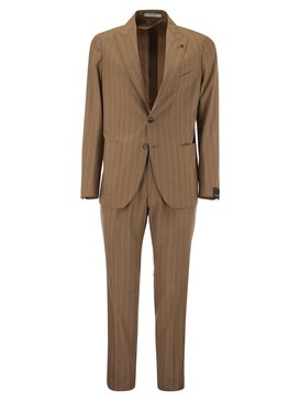 Tagliatore Pinstripe Suit In Wool And Silk